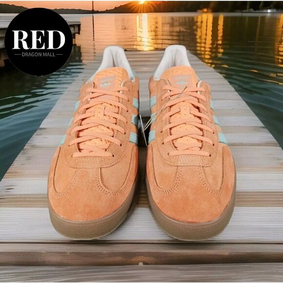 Adidas Originals GAZELLE INDOOR IH7499 Easy Orange Clear Mint Gum - Men's Sz 10 - Picture 6 of 16